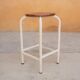 Vintage metal and wood workshop stool