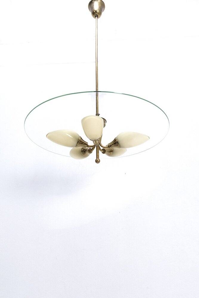 Italian Brass Pendant Lamp, 1950s