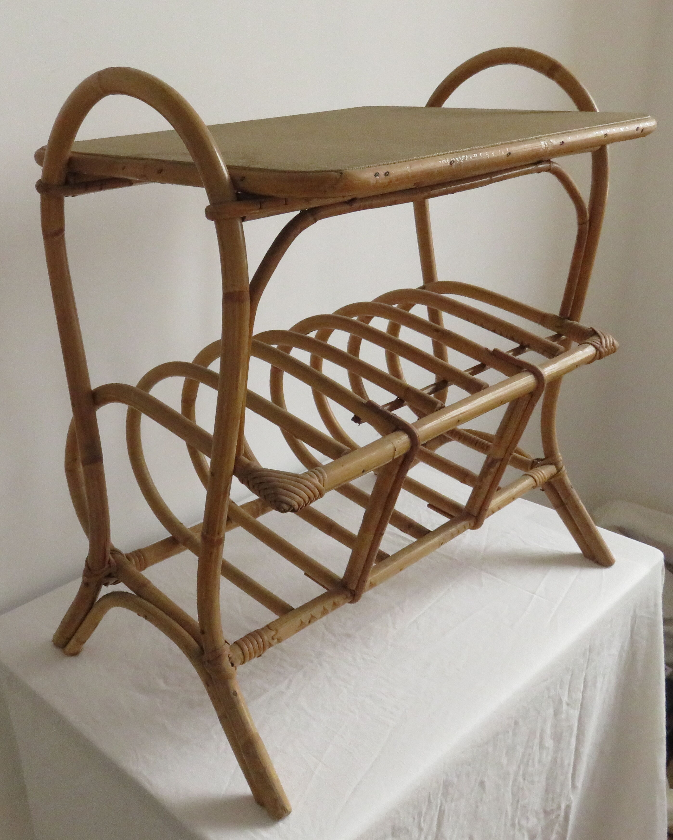 Bedside table and magazine rack wicker