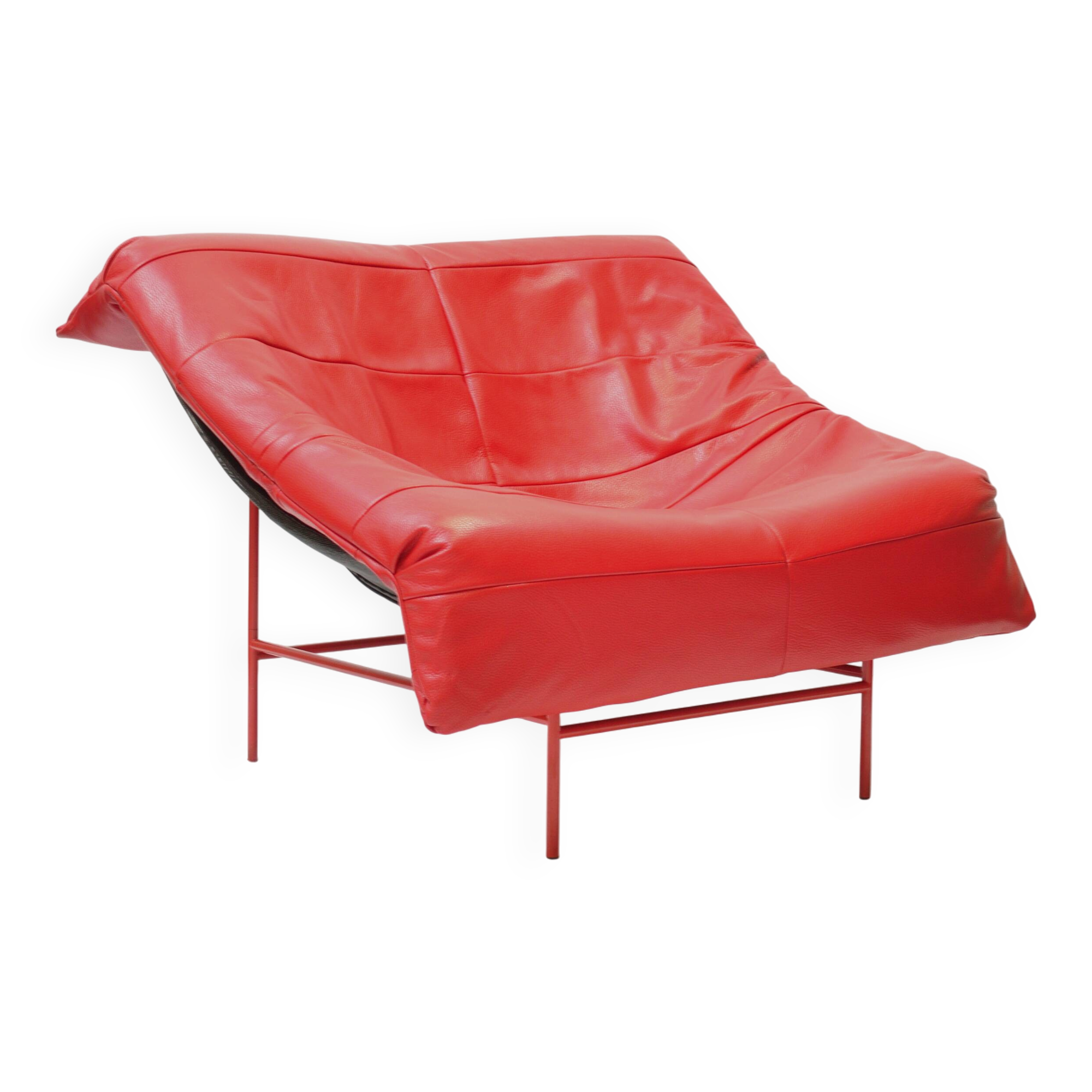 Vintage Montis Butterfly lounge chair by Gerard van den Berg in red leather