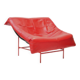 Chaise lounge Butterfly vintage Montis par Gerard van den Berg en cuir rouge