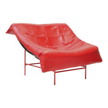 Chaise lounge Butterfly vintage Montis par Gerard van den Berg en cuir rouge