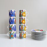 Villeroy and Boch Acapulco mugs and saucers set of 6, colorful coffee or tea sets