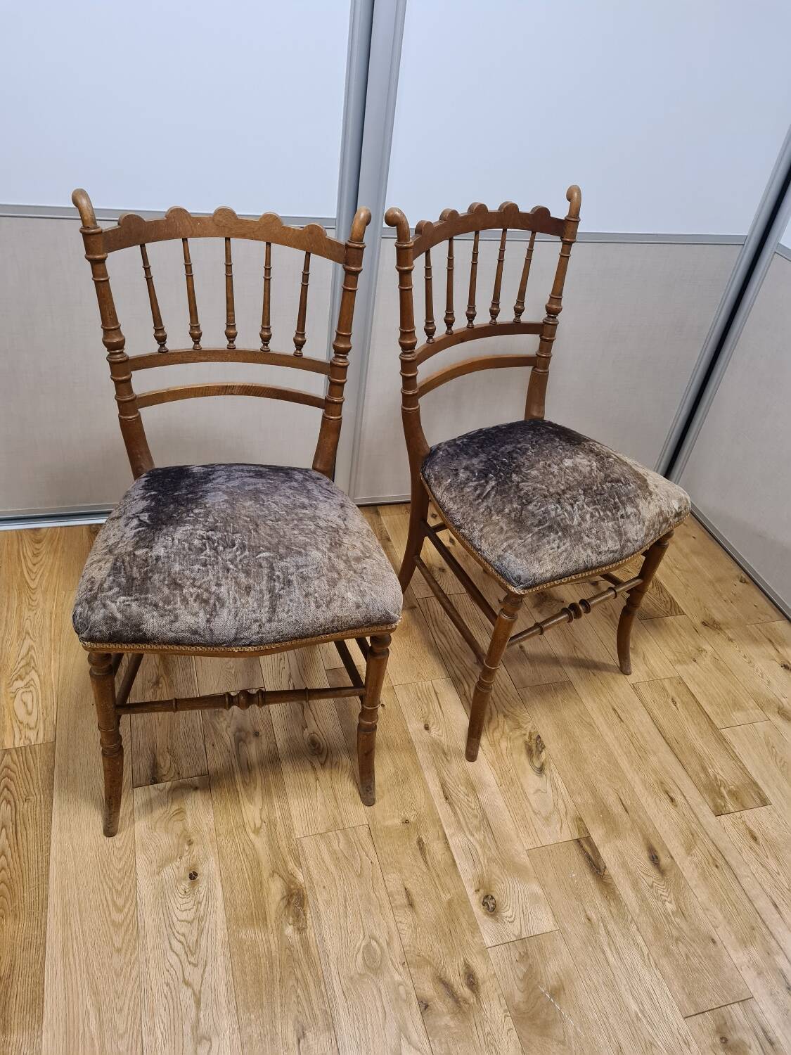 Lot of retro wooden chairs