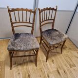 Lot of retro wooden chairs
