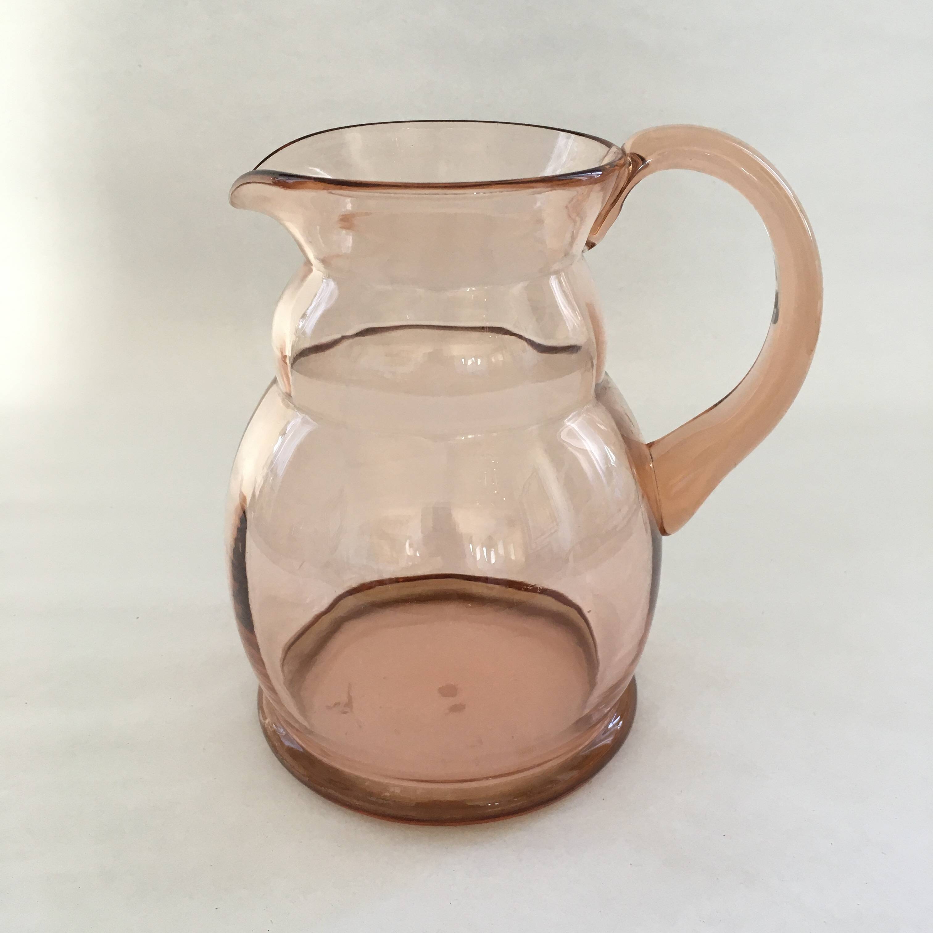 Rosé glass pitcher