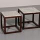 Rare 1970s cubic wenge & marble side tables by Claus Bonderup & Torsten Thorup