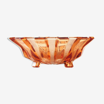 Inwald Glass Bowl In Pink Glass, Hermanova Hut, Czechoslovakia 1950s