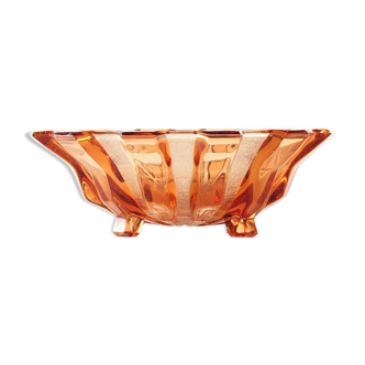 Inwald Glass Bowl In Pink Glass, Hermanova Hut, Czechoslovakia 1950s