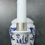 Pair of wall lamps in old Rouen earthenware
