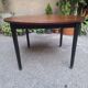 Table à manger en bois avec plateau rond extensible, années 1950