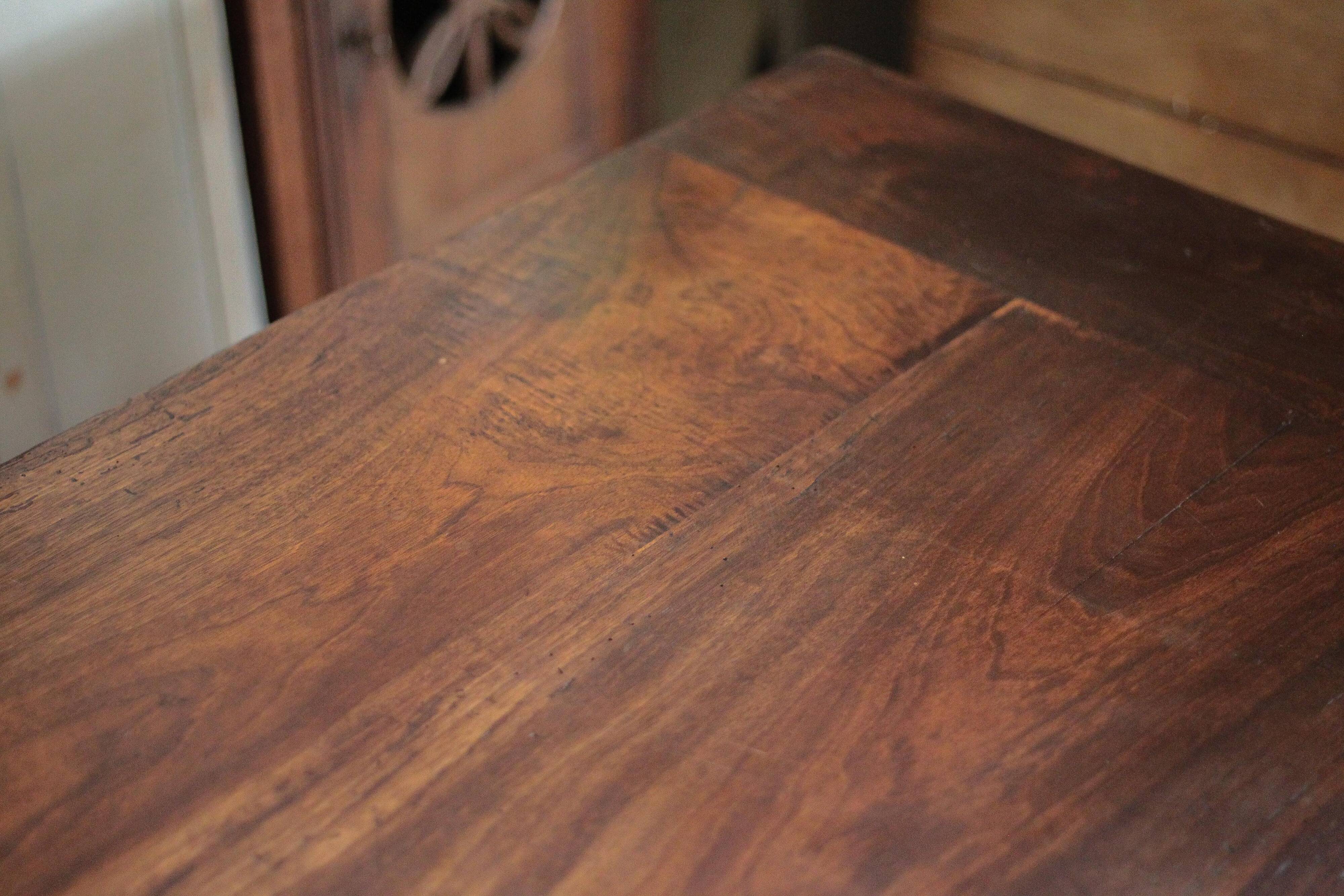 Farmhouse table and two benches, antique wooden farmhouse table, living room furniture, country style, chalet style, decor