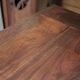 Farmhouse table and two benches, antique wooden farmhouse table, living room furniture, country style, chalet style, decor