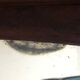 Walnut coat / towel holder 5 brass hooks 1900