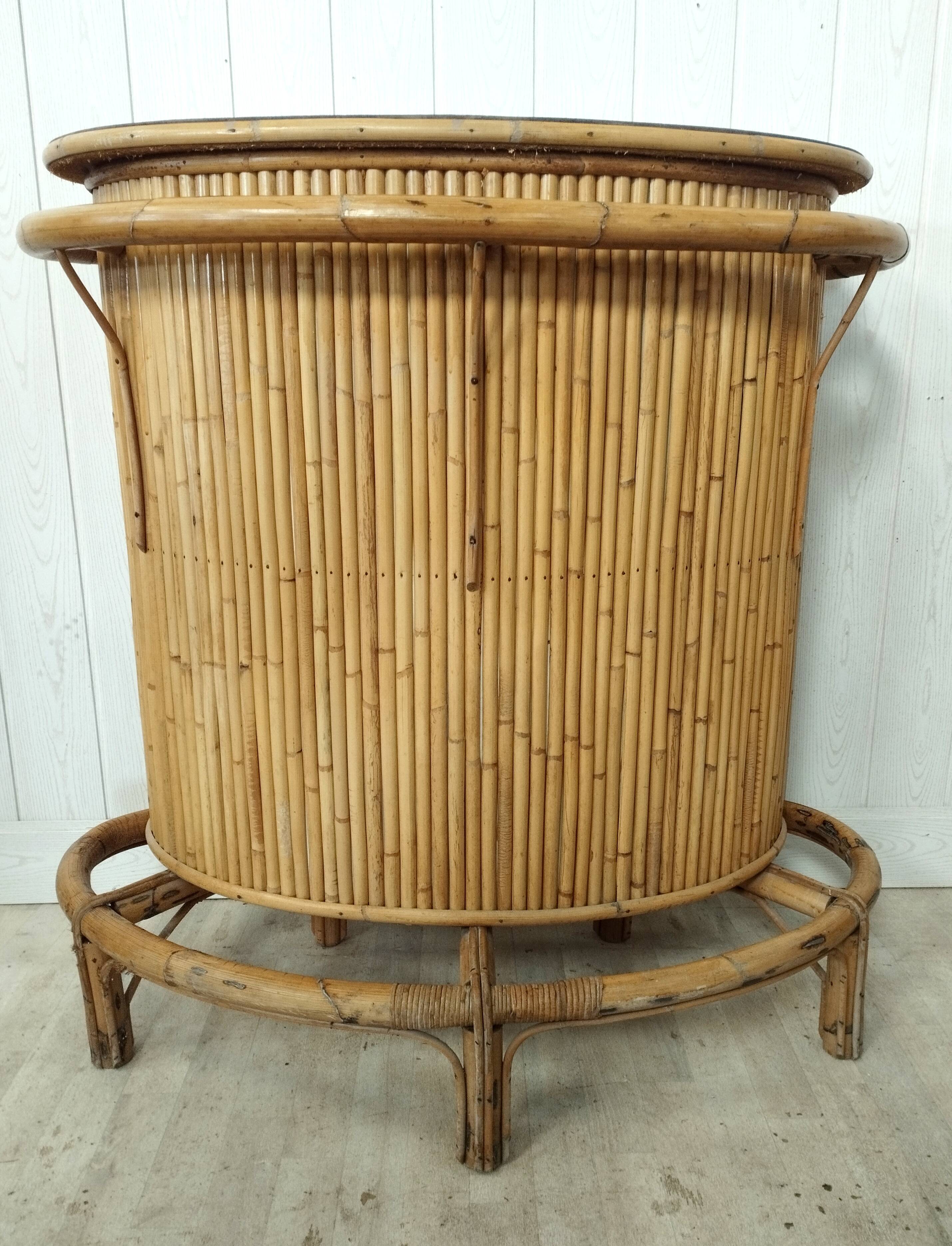 Vintage bamboo and rattan bar
