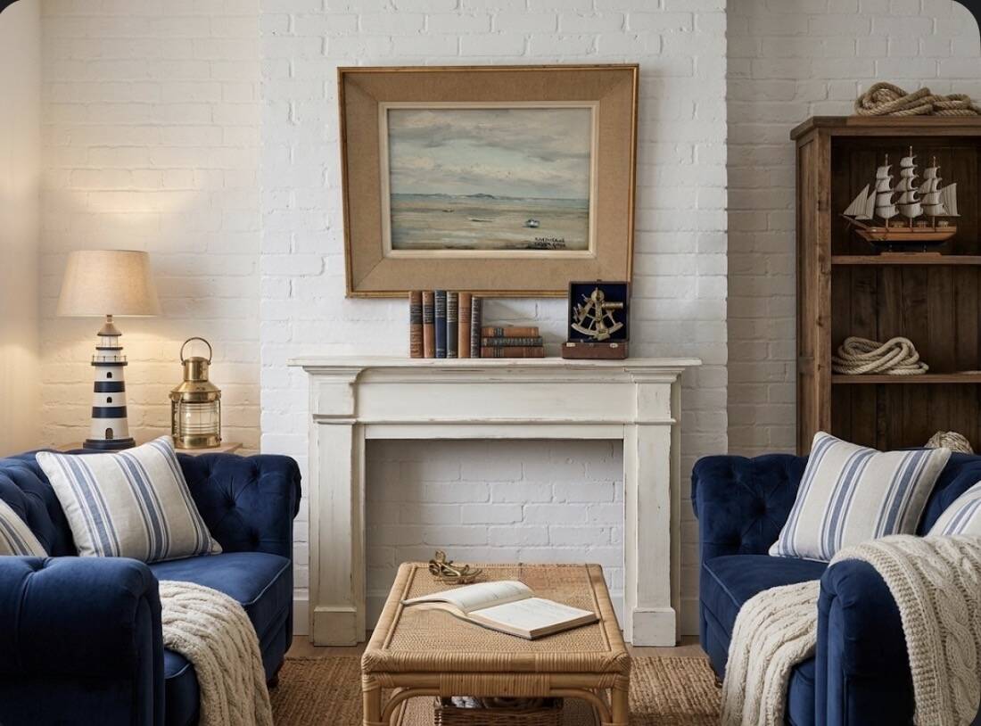 Marine Oil on canvas by JP. Guinegault (36 x 45)