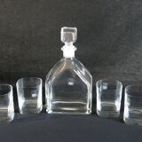 Whisky decanter and its four glasses