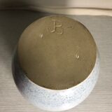 Vase céramique signé jb bleu & blanc style marbre vintage