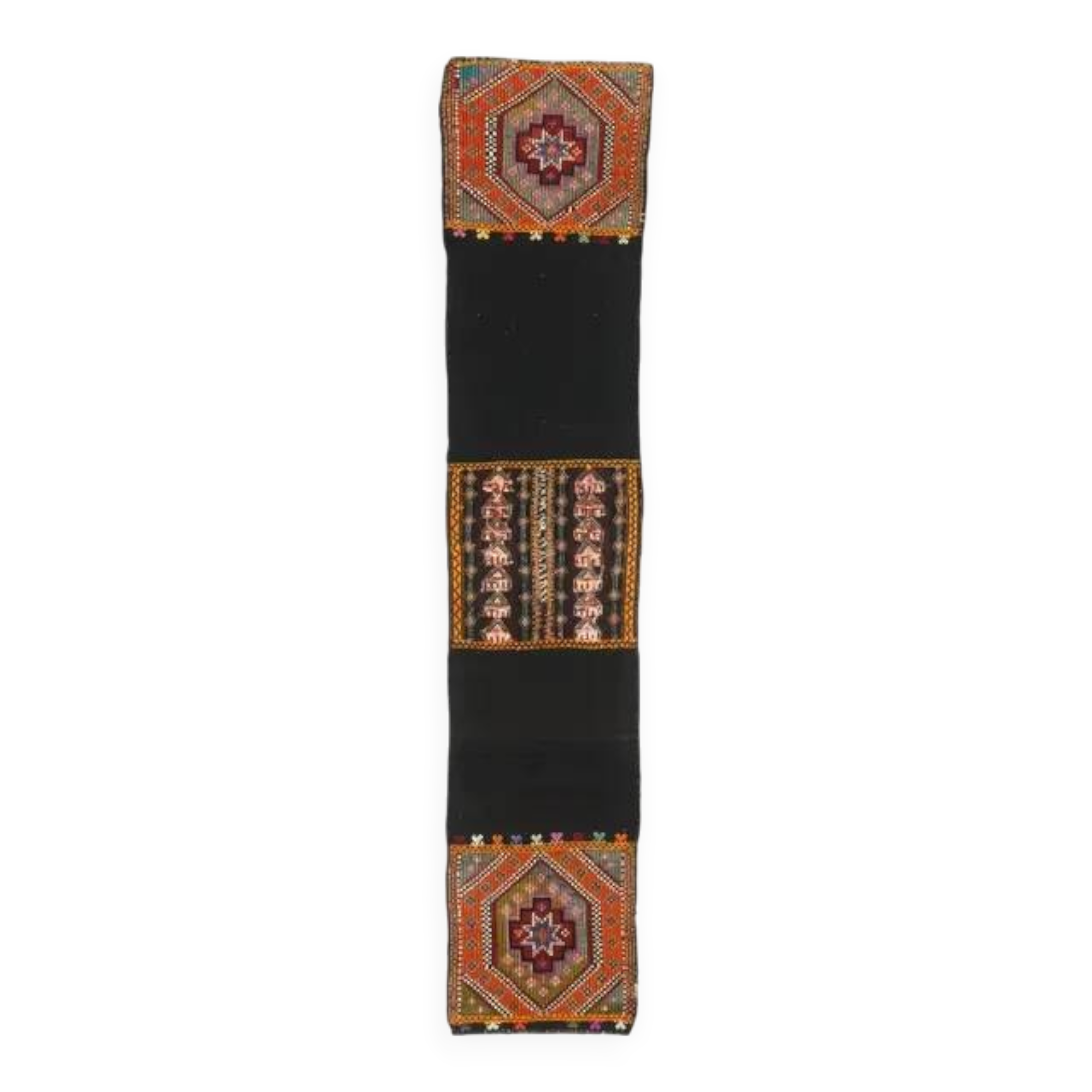 1970s Turkish Oushak Handmade Wool Cotton Brown Runner Rug 50x268
