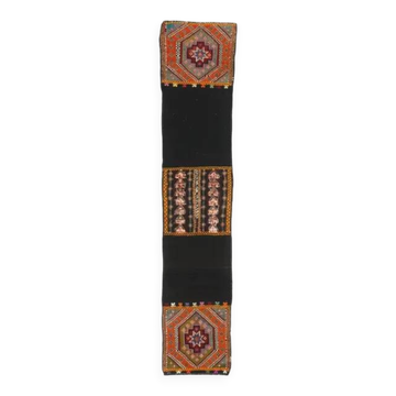 1970s Turkish Oushak Handmade Wool Cotton Brown Runner Rug 50x268