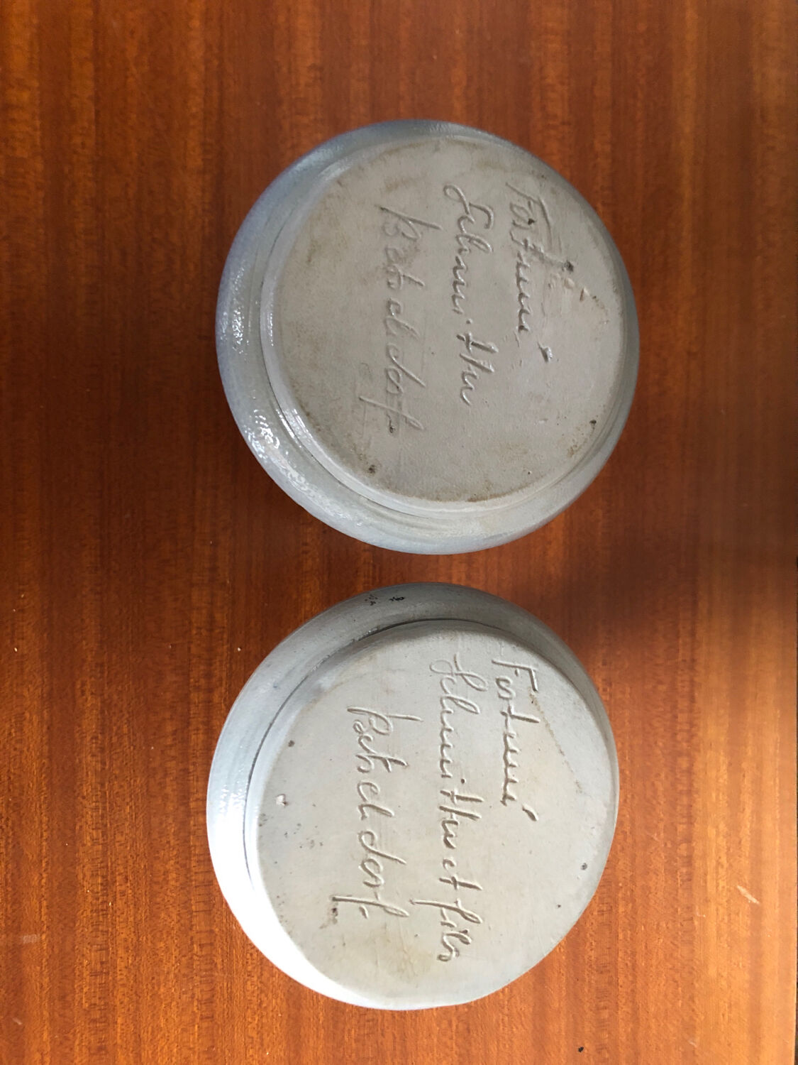 Paire de bougeoirs betschdorf schmitter céramique bleue vintage