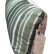Sage green striped cushion cover
