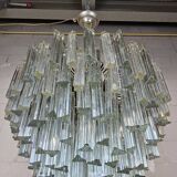 Vintage Italian crystal chandelier Venini Triedi Murano (1960s)