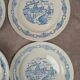 Set of 6 antique flat plates Rotterdam blue windmill design.