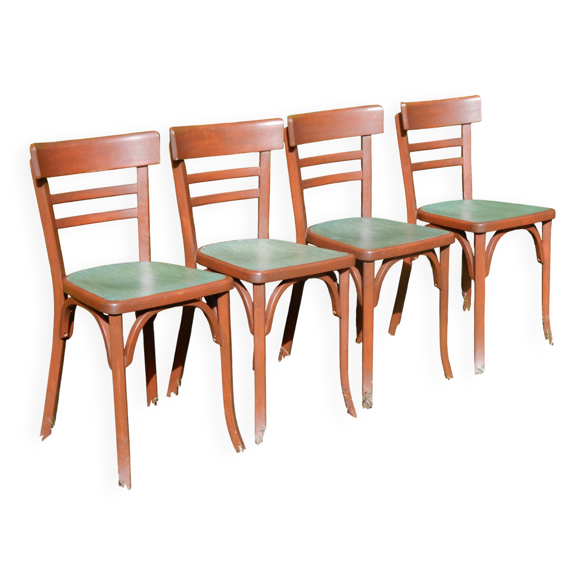 Set of 4 superb vintage Baumann bistro chairs.