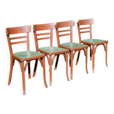 Lot de 4 superbes anciennes chaises de bistrot Baumann