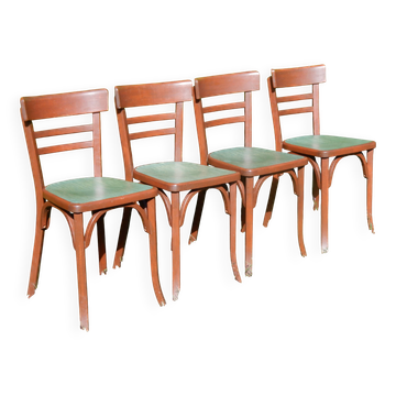 Set of 4 superb vintage Baumann bistro chairs.