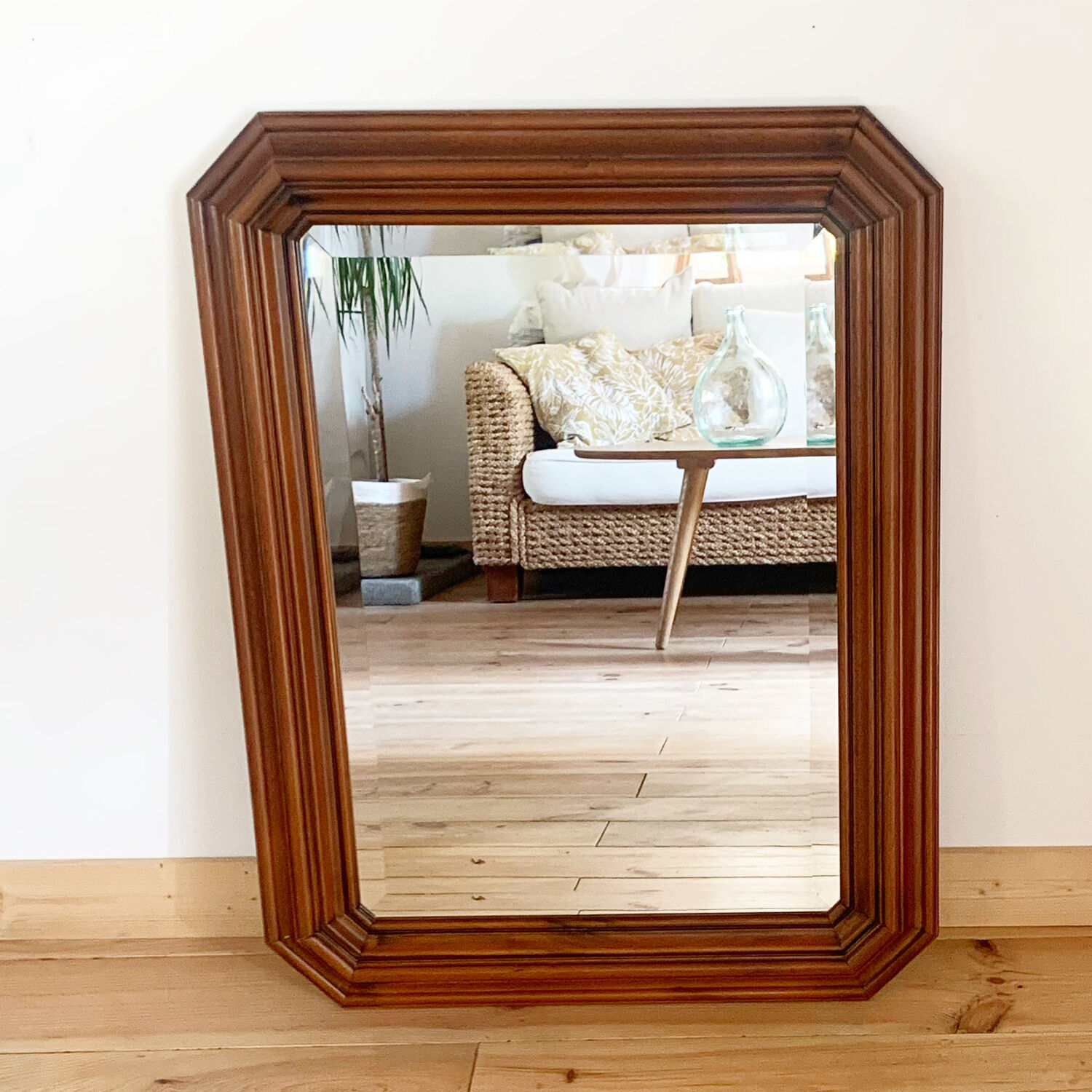 Miroir octogonal en bois