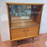 Vintage oak display cabinet from the 60s