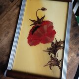Floral tray signed Elge