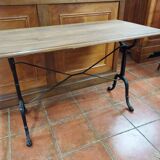 Oak and cast iron coffee table