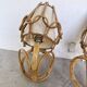 Pair of rattan wall lights by Louis Sognot, 1960.