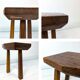 Mid Century Table d'appoint Pouf à fleurs Banque de fleurs Vintage Bois massif Table de chevet Table