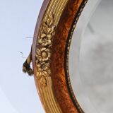 Miroir ovale en bois doré – début XXe