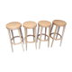 Suite of 4 Baumann stools in raw wood