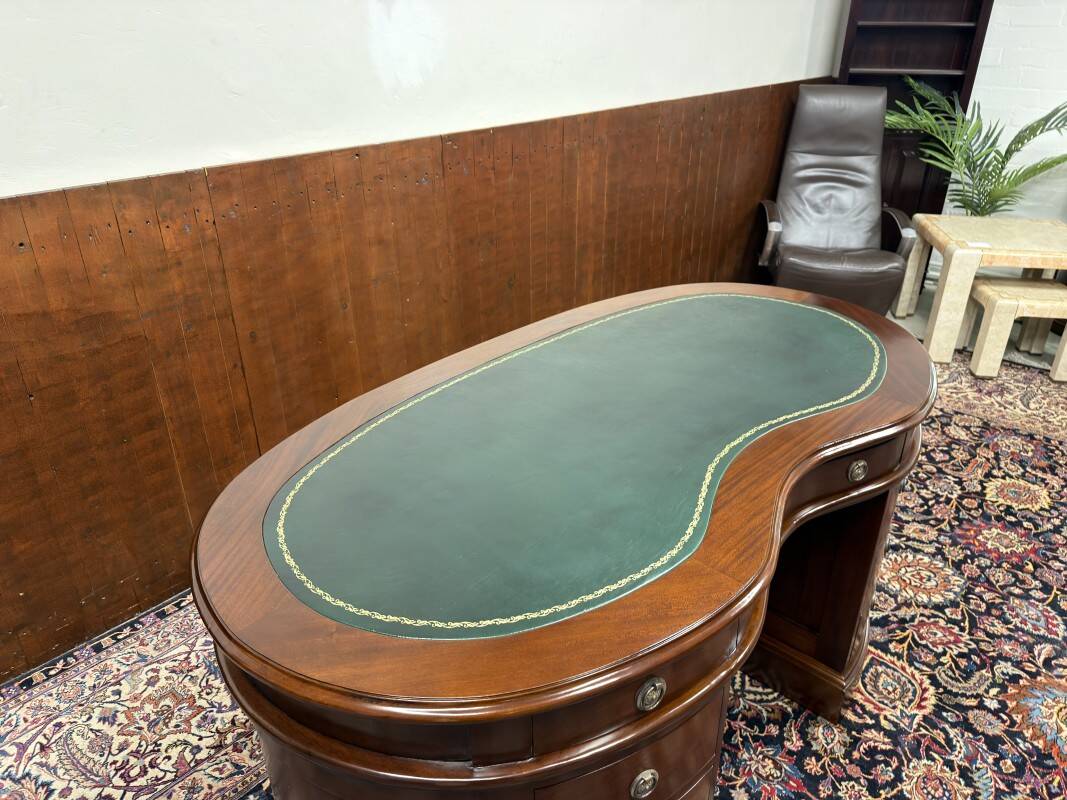 Classic English Kidney Shaped Chesterfield Desk