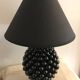 Black Italian ceramic pigna lamp 1970