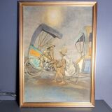 Malagasy painting on signed silk