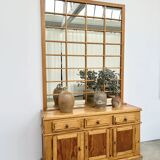 Buffet & Mirror XXL "Workshop Spirit" Set – Patinated Pine