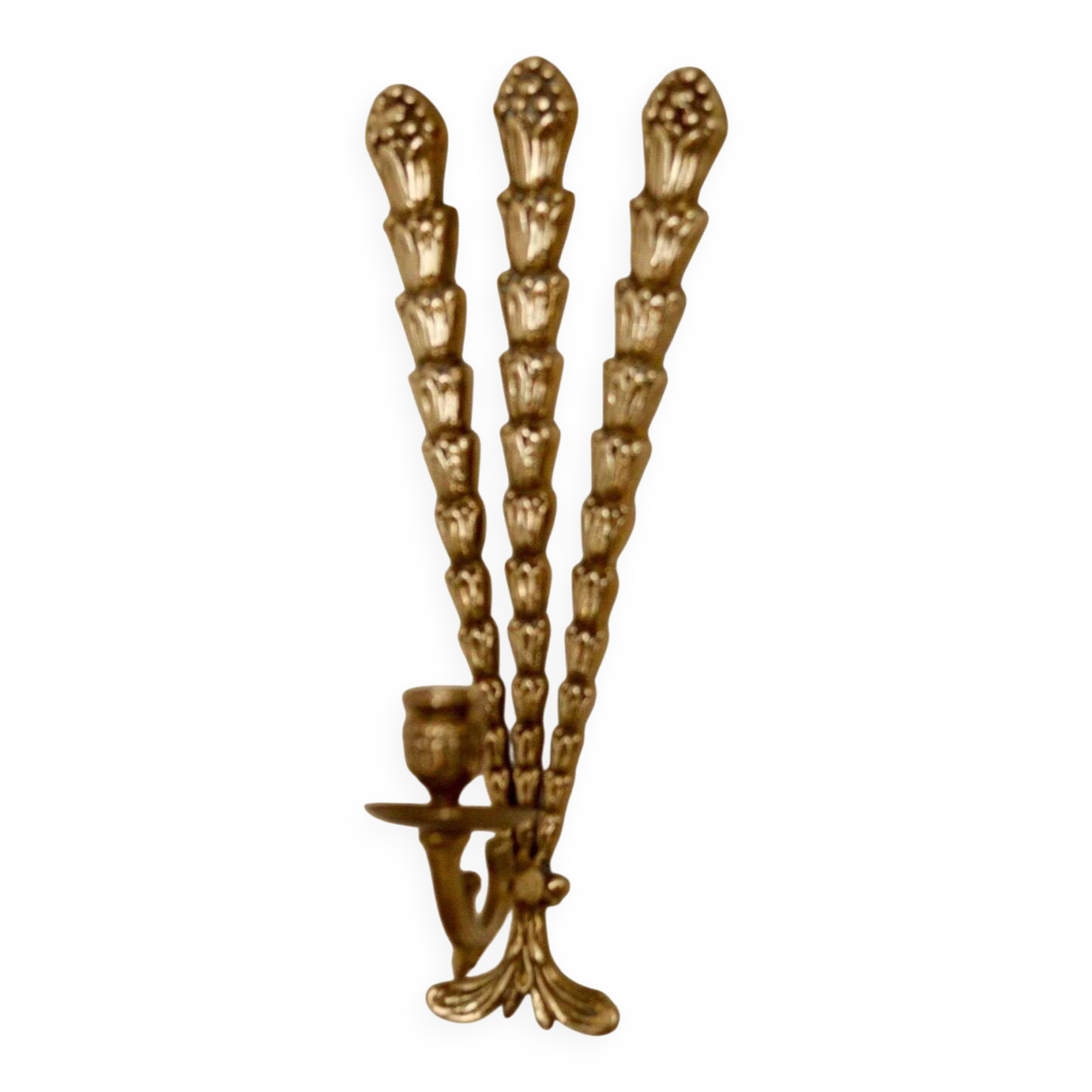 Single mid-century brass Swedish brass sconce