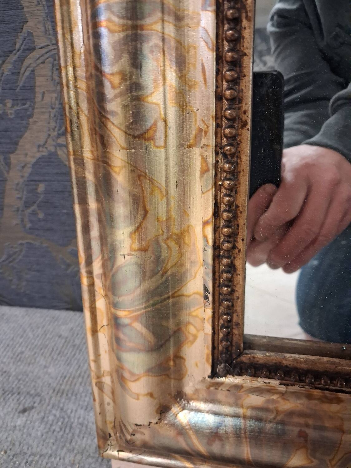 Louis Philippe mirror 81x60 heated copper