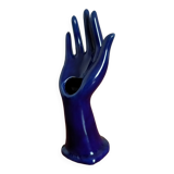 Hand navy blue ceramic vase