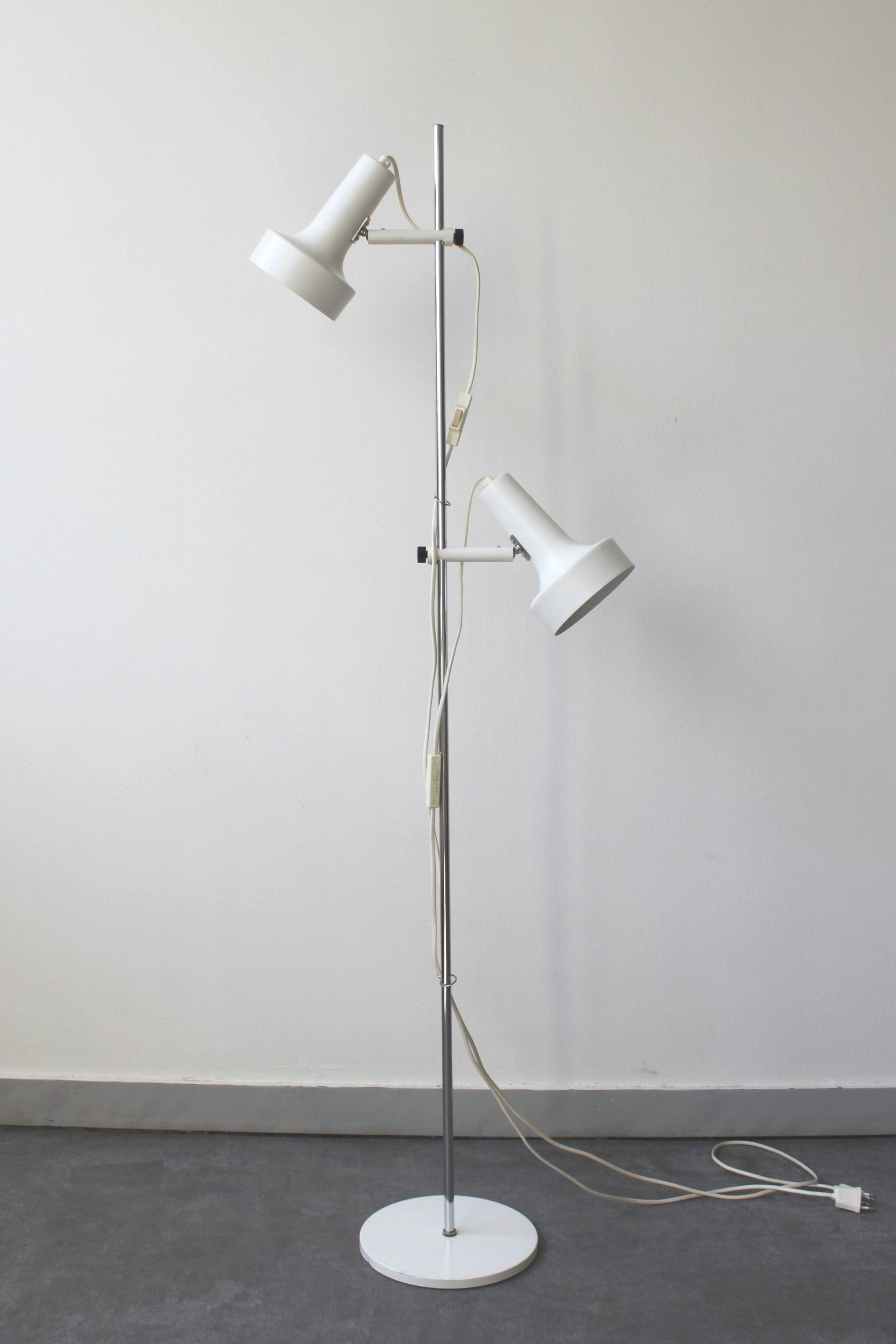 Floor lamp with 2 spots "Model 562" by J. Junge, Denmark, 1970.