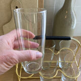 Scoubidou glass holder and its 6 glasses 1960