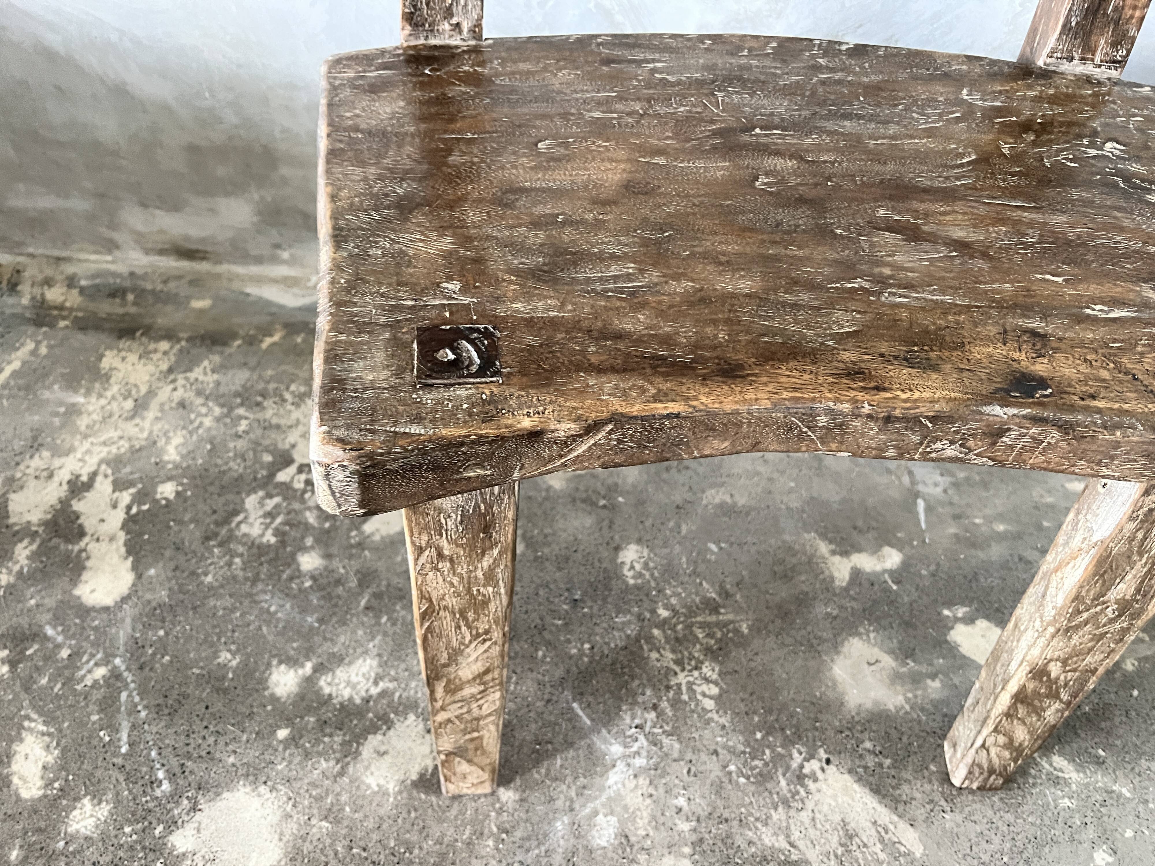 Large old teak chair or armchair H84 L60