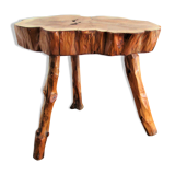 Coffee table solid wood tripod vintage folk art